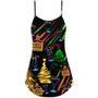 Wine Rum Christmas Neon Art Drinking - V-Neck Sleeveless Cami Dress