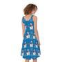 Winter Snowman Pattern Print Sleeveless Knee Length Dress