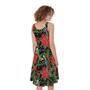 Xmas Poinsettia Pattern Print Sleeveless Knee Length Dress