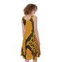 Yellow And Black Snakeskin Print Sleeveless Knee Length Dress