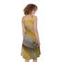 Yellow And White Python Snake Print Sleeveless Knee Length Dress