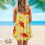 Yellow Crawfish Lemon Spaghetti Strap Summer Dress