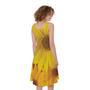 Yellow Daisy Flower Print Sleeveless Knee Length Dress