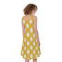 Yellow Eggs Pattern Print Sleeveless Knee Length Dress