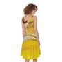 Yellow Python Snake Print Sleeveless Knee Length Dress