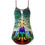 Yoga Tree Of Life Christmas - V-Neck Sleeveless Cami Dress