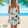 Yummy Colorful Chocolate Cupcakes Spaghetti Strap Summer Dress