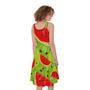 Yummy Watermelon Pieces Pattern Print Sleeveless Knee Length Dress