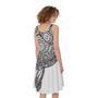 Zentangle Sea Turtle Print Sleeveless Knee Length Dress