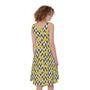 Zigzag Banana Pattern Print Sleeveless Knee Length Dress