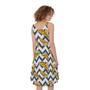 Zigzag Pizza Pattern Print Sleeveless Knee Length Dress