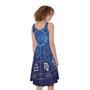 Zodiac Signs Wheel Print Sleeveless Knee Length Dress