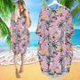 Beautiful Island With Palm Trees Long Sleeve Midi Dress