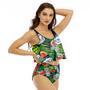 Busch Light Watermelon Ruffled Vest Swimsuit