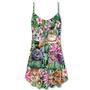 Cat Is My Life Funny Tropical Leaf - V-Neck Sleeveless Cami Dress