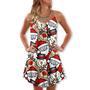 Christmas Cutie Santa And Reindeer Funny Style - V-Neck Sleeveless Cami Dress