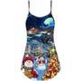 Christmas Family Snowman Santa Claus In Love Light Art Style - V-Neck Sleeveless Cami Dress