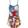 Christmas Funny Santa Claus Elf Xmas Is Coming Blue Sky Art Style - V-Neck Sleeveless Cami Dress