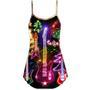 Christmas Guitar Tree Happy Glow Light Style - V-Neck Sleeveless Cami Dress