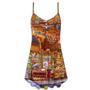 Christmas Santa And Happiness Train Art Style - V-Neck Sleeveless Cami Dress