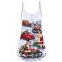 Christmas Santa Claus Funny Red Truck Gift For Xmas Painting Style - V-Neck Sleeveless Cami Dress