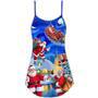 Christmas Santa Claus In The Town Magic Night Art Style - V-Neck Sleeveless Cami Dress