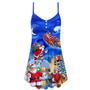 Christmas Santa Claus In The Town Magic Night Art Style - V-Neck Sleeveless Cami Dress