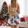 Christmas Santa Claus In The Town Xmas Is Coming - V-Neck Sleeveless Cami Dress