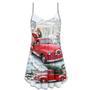 Christmas Santa Claus Red Truck Xmas Is Coming Art Style - V-Neck Sleeveless Cami Dress