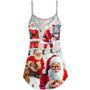 Christmas Santa Claus Story Funny Art Style - V-Neck Sleeveless Cami Dress