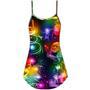 Christmas Santa Claus Tree Snowman Neon Light Style - V-Neck Sleeveless Cami Dress