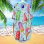 Color Ice Cream Cone Pattern Long Sleeve Midi Dress