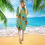 Colorful Bulldog Pineapple Long Sleeve Midi Dress