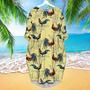 Colorful Farm Chicken Roosters Silhouettes Love Flowers Long Sleeve Midi Dress