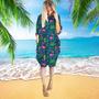 Colorful Flamingo Christmas In July Long Sleeve Midi Dress