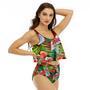 Coors Light Watermelon Ruffled Vest Swimsuit