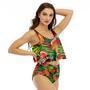 Fireball Watermelon Ruffled Vest Swimsuit