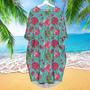 Flamingo And Watermelon Long Sleeve Midi Dress