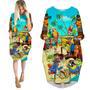 Funny Parrot In Summer Beach Party Cocktail Margaritaville Long Sleeve Midi Dress