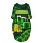 Green Beer St. Patrick's Day Clover Leaf Long Sleeve Midi Dress