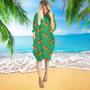 Green Hotdogs Long Sleeve Midi Dress