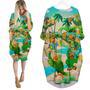 Green Parrot Drink Beer Oktoberfest Long Sleeve Midi Dress