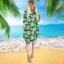 Green Seamless Aloha Green Long Sleeve Midi Dress