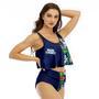 Half Side Bud Light Watermelon Ruffled Vest Swimsuit