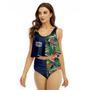 Half Side Great Lakes Watermelon Ruffled Vest Swimsuit