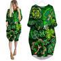 Happy St.Patrick's Day Clover Leaf Long Sleeve Midi Dress