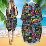 Hawaii Summer California Beach Long Sleeve Midi Dress