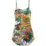 Hippie Funny Animals Happy Together Love Beach - V-Neck Sleeveless Cami Dress