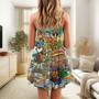 Hippie Funny Animals Happy Together Love Beach - V-Neck Sleeveless Cami Dress