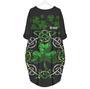 Irish Lucky Shamrock St Patricks Day Long Sleeve Midi Dress